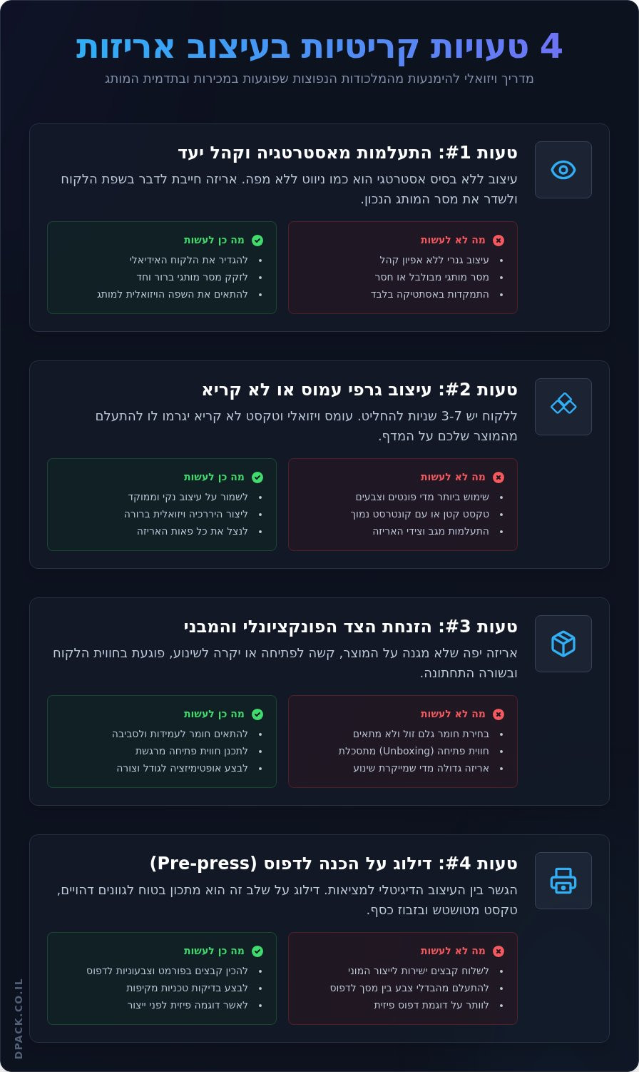 7 טעויות קריטיות בעיצוב אריזות שכל עסק חייב להכיר (ואיך להימנע מהן)
