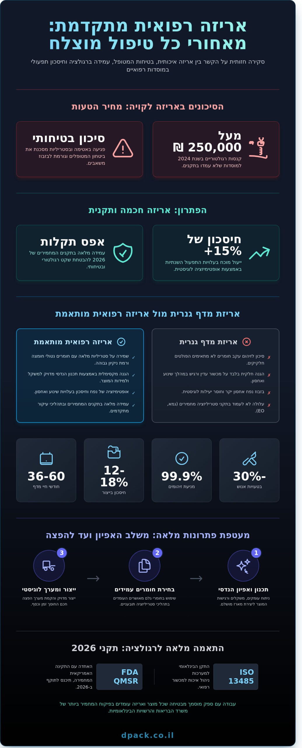 מדיקל קר בת ים: המדריך המלא לסטנדרטים של אריזה רפואית ולוגיסטיקה ב-2026 1 מדיקל קר בת ים: המדריך המלא לסטנדרטים של אריזה רפואית ולוגיסטיקה ב-2026 - Infographic