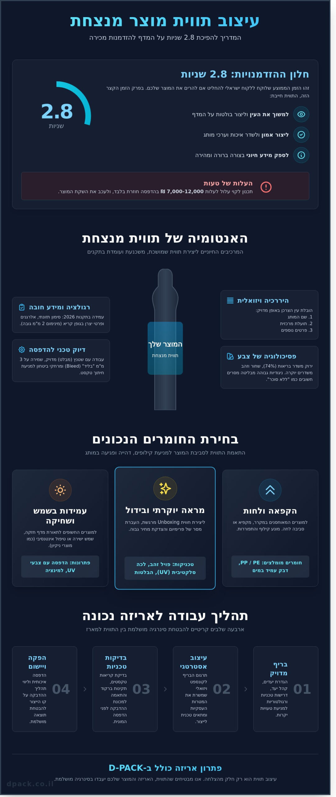 עיצוב תווית למוצר: המדריך המלא למיתוג שמוכר (עדכון 2026) - Infographic