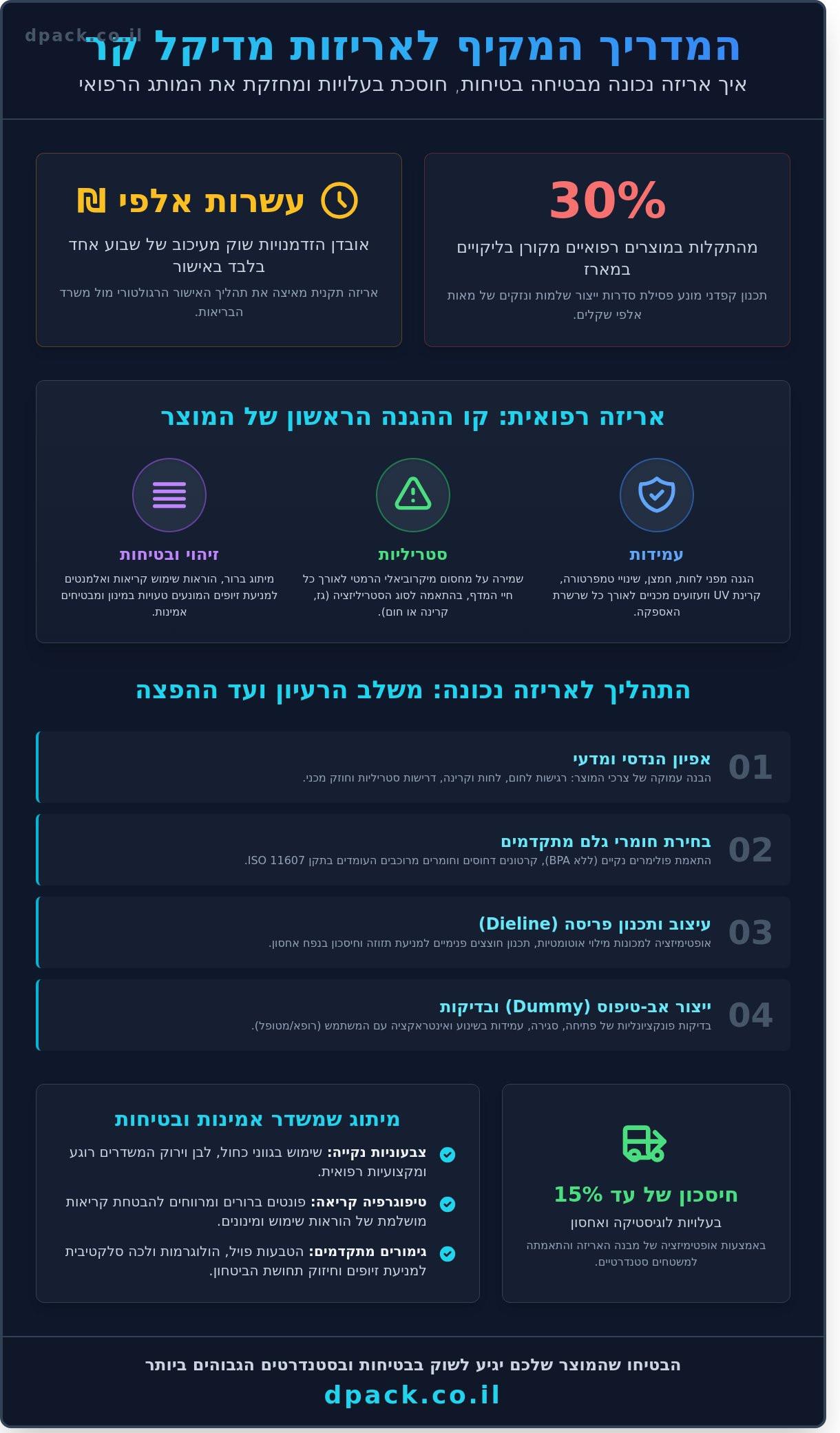 מדיקל קר: פתרונות אריזה ולוגיסטיקה למגזר הרפואי והפארמה 2026